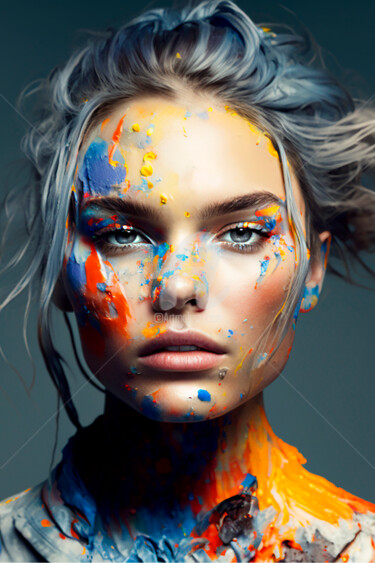 Digitale Kunst mit dem Titel "Beautiful Face in t…" von Felima, Original-Kunstwerk, Digitale Fotografie