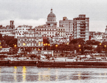Fotografia intitolato "Entardecer de Havana" da Felipe Hueb, Opera d'arte originale, Fotografia manipolata