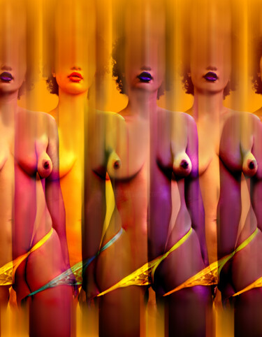 Photographie intitulée "Pop Nude" par Felipe Hueb, Œuvre d'art originale, Photographie manipulée