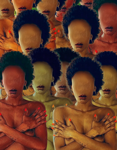 Photographie intitulée "Pop Afro" par Felipe Hueb, Œuvre d'art originale, Photographie manipulée