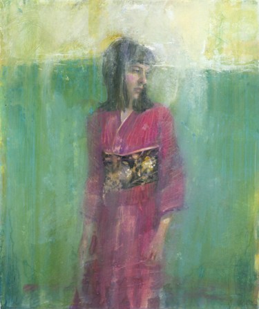 Painting titled "Violet Robe" by Felipe Echevarria, Original Artwork, Gouache