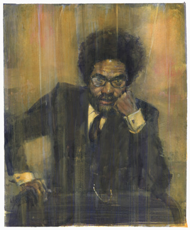 Painting titled "Cornel West" by Felipe Echevarria, Original Artwork, Gouache
