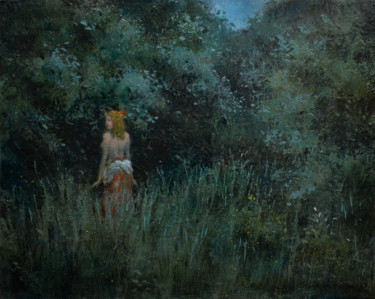 Painting titled "Twilight Communion" by Felipe Echevarria, Original Artwork, Oil