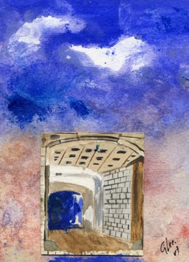 Pintura titulada "Puerta al azul" por Felipe Sérvulo, Obra de arte original, Oleo