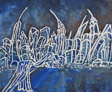 Malerei mit dem Titel "NYC Jazz 2" von Felix Concepcion, Original-Kunstwerk, Acryl