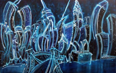 Malerei mit dem Titel "NYC Jazz 1" von Felix Concepcion, Original-Kunstwerk, Acryl