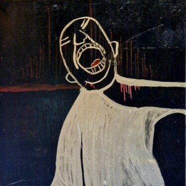 Pittura intitolato "L'otage - Le cri" da Félix Denis, Opera d'arte originale, Acrilico Montato su Telaio per barella in legno
