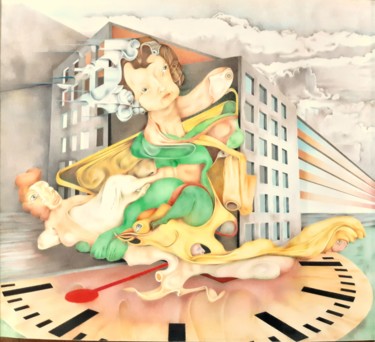 Dibujo titulada "Le Temps" por Félix Gagliardi, Obra de arte original, Lápiz