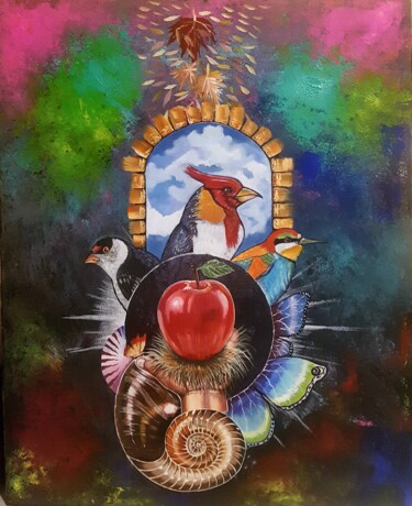 Pintura intitulada "La manzana de la vi…" por Felon, Obras de arte originais, Acrílico