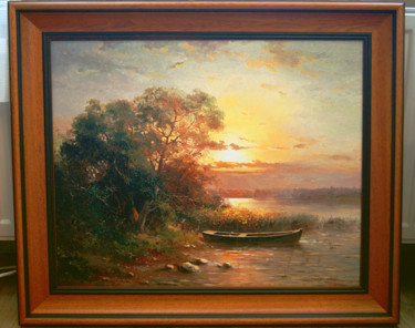 Painting titled "landscape" by Jan Bartkevich, Original Artwork, Oil
