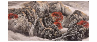 Painting titled "Chinese landscapes" by Fengyin Hu, Original Artwork, Ink