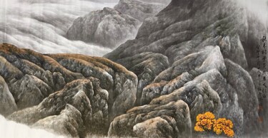 Peinture intitulée "Find your own color" par Fengyin Hu, Œuvre d'art originale, Encre Monté sur Panneau de bois