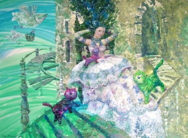 Картина под названием "кружева подводного…" - Viktoriya Chernaya, Подлинное произведение искусства