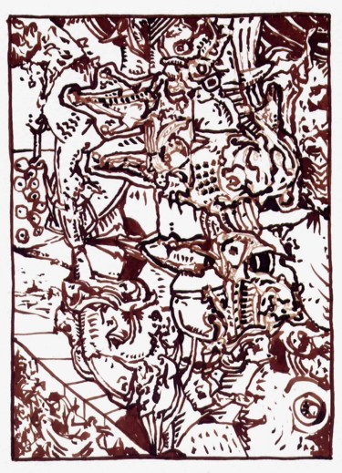 Disegno intitolato "Festival." da Jean-Bernard Fenouillas, Opera d'arte originale, Inchiostro