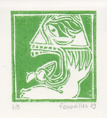 Printmaking titled "0419-8. 4/5" by Jean-Bernard Fenouillas, Original Artwork, Linocuts