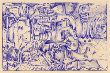 Desenho intitulada "Le point de départ." por Jean-Bernard Fenouillas, Obras de arte originais, Canetac de aerossol