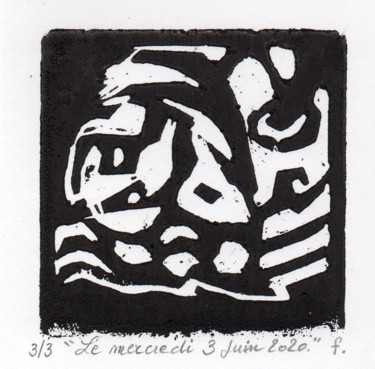 Estampas & grabados titulada "Le mercredi 3 juin…" por Jean-Bernard Fenouillas, Obra de arte original, Xilografía