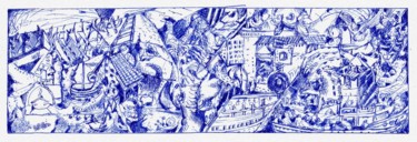 Desenho intitulada "Une vie bien rempli…" por Jean-Bernard Fenouillas, Obras de arte originais, Canetac de aerossol