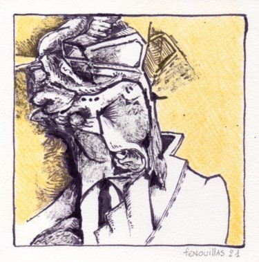 Disegno intitolato "C'est bien lui." da Jean-Bernard Fenouillas, Opera d'arte originale, Inchiostro