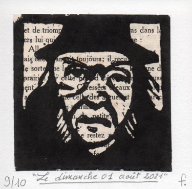 Incisioni, stampe intitolato "Le dimanche 01 août…" da Jean-Bernard Fenouillas, Opera d'arte originale, Xilografia
