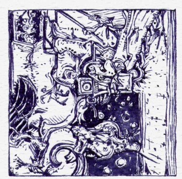 Dibujo titulada "Les portes de la dé…" por Jean-Bernard Fenouillas, Obra de arte original, Tinta