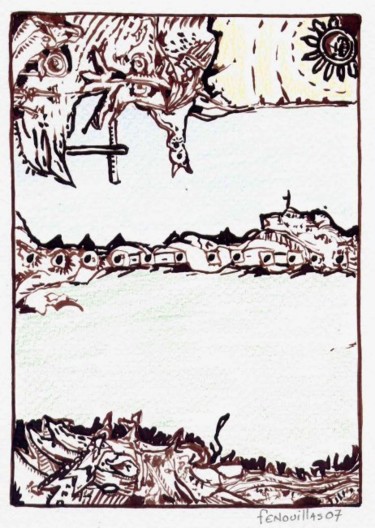 「Andernos.」というタイトルの描画 Jean-Bernard Fenouillasによって, オリジナルのアートワーク
