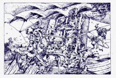 Dibujo titulada "Avis de tempête. 05…" por Jean-Bernard Fenouillas, Obra de arte original