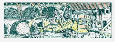 Dessin intitulée "Chez Paulette. 02.07" par Jean-Bernard Fenouillas, Œuvre d'art originale, Stylo à bille