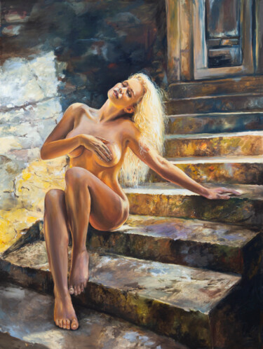 Pittura intitolato "Blond light" da Fentart, Opera d'arte originale, Olio