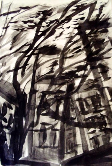 Dessin intitulée "Ветер." par Irina Dubinina, Œuvre d'art originale, Autre