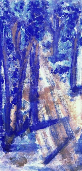Картина под названием "Дорога  в лесу." - Irina Dubinina, Подлинное произведение искусства, Темпера