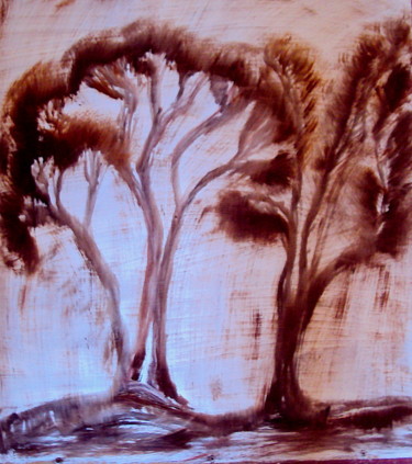 Malerei mit dem Titel "Деревья." von Irina Dubinina, Original-Kunstwerk, Öl