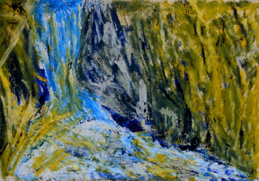 Pittura intitolato "Падающая вода." da Irina Dubinina, Opera d'arte originale, Tempera
