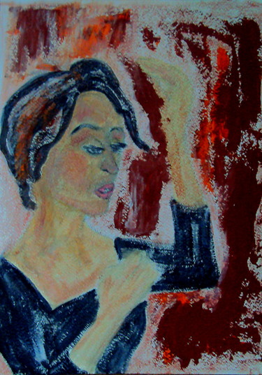 Картина под названием "Женский портрет." - Irina Dubinina, Подлинное произведение искусства, Другой
