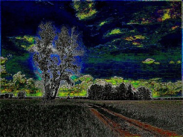 Цифровое искусство под названием "Светящееся дерево." - Irina Dubinina, Подлинное произведение искусства, 2D Цифровая Работа