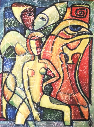 Картина под названием "Страсть  х.м.80х60" - Леонид Феодор, Подлинное произведение искусства, Масло