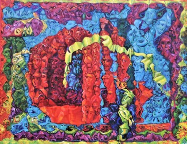 Картина под названием "Пути Данте" - Леонид Феодор, Подлинное произведение искусства, Акрил Установлен на Деревянная рама дл…