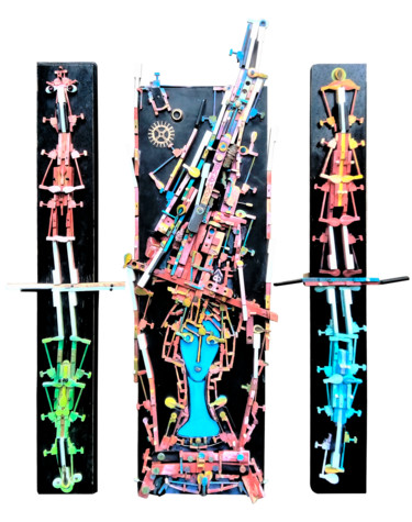 Новый Вавилон Scultura intitolato "Новый Вавилон" da Леонид Феодор, Opera d'arte originale, Legno Montato su Pannello di legno