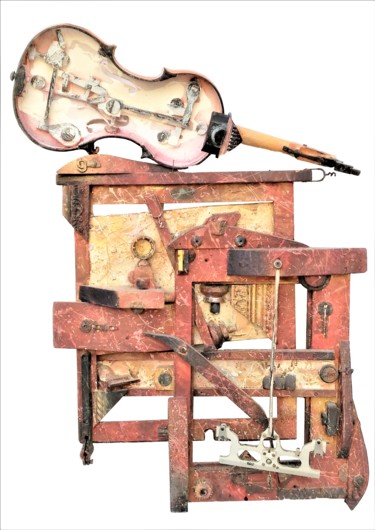 Escultura intitulada "Альт Скрипка Стради…" por Leonid Feodor, Obras de arte originais, Madeira