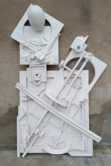 Escultura intitulada "Светлые мосты в Буд…" por Leonid Feodor, Obras de arte originais, Madeira Montado em Painel de madeira