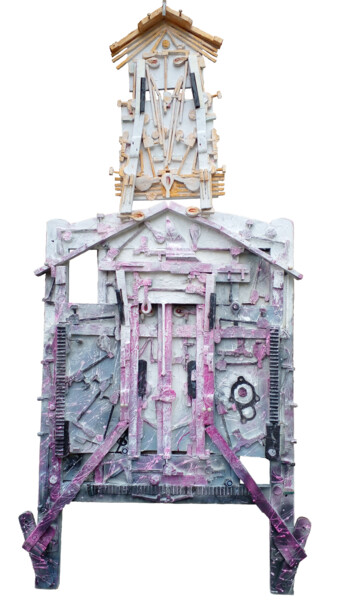 Γλυπτική με τίτλο "Храм Солнца" από Леонид Феодор, Αυθεντικά έργα τέχνης, Ξύλο Τοποθετήθηκε στο Ξύλινο πάνελ