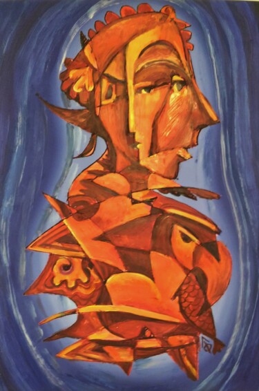 Desenho intitulada "ФормулаЧеловека" por Leonid Feodor, Obras de arte originais, Acrílico