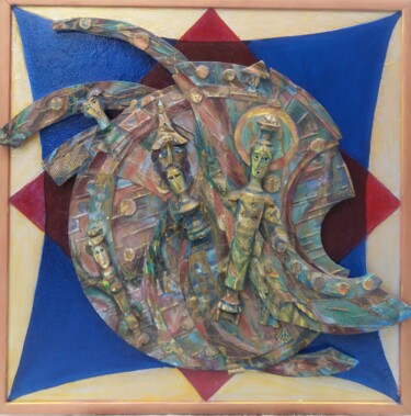 Скульптура под названием "Полет Валькирий Дев…" - Леонид Феодор, Подлинное произведение искусства, Масло