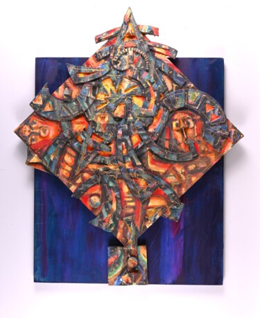 Escultura intitulada "Рождение Вселенной…" por Leonid Feodor, Obras de arte originais, Madeira