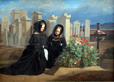 Pittura intitolato "Le jour de la Touss…" da Ferdinand Georg Waldmüller, Opera d'arte originale, Olio