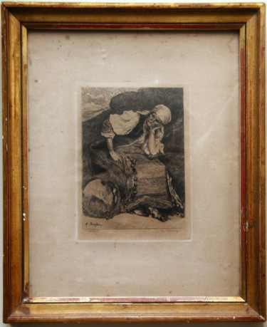 Gravures & estampes intitulée "LA BOHEMIENNE" par Ferdinand Roybet, Œuvre d'art originale, Gravure