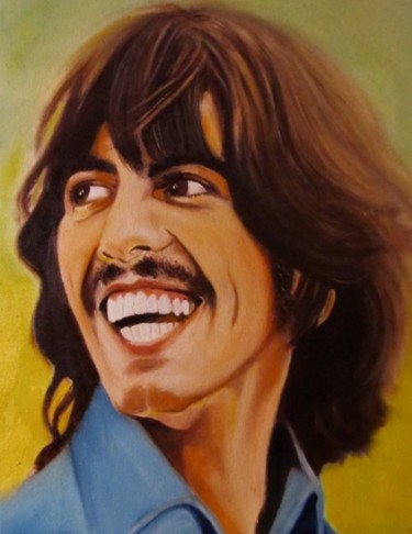 Peinture intitulée "George Harrison" par Polo, Œuvre d'art originale, Huile