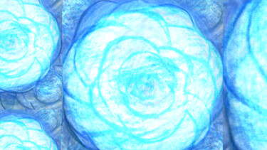 Digitale Kunst mit dem Titel "Blue Rose" von Ferhat Korkmazcan, Original-Kunstwerk, 2D digitale Arbeit