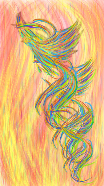 Digitale Kunst mit dem Titel "Simurg" von Ferhat Korkmazcan, Original-Kunstwerk, 2D digitale Arbeit