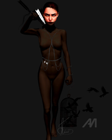 ERINIE Digitale Künste mit dem Titel "ERINIE" von Feruza Ghaffari, Original-Kunstwerk, Digitale Malerei Auf Gestell montiert